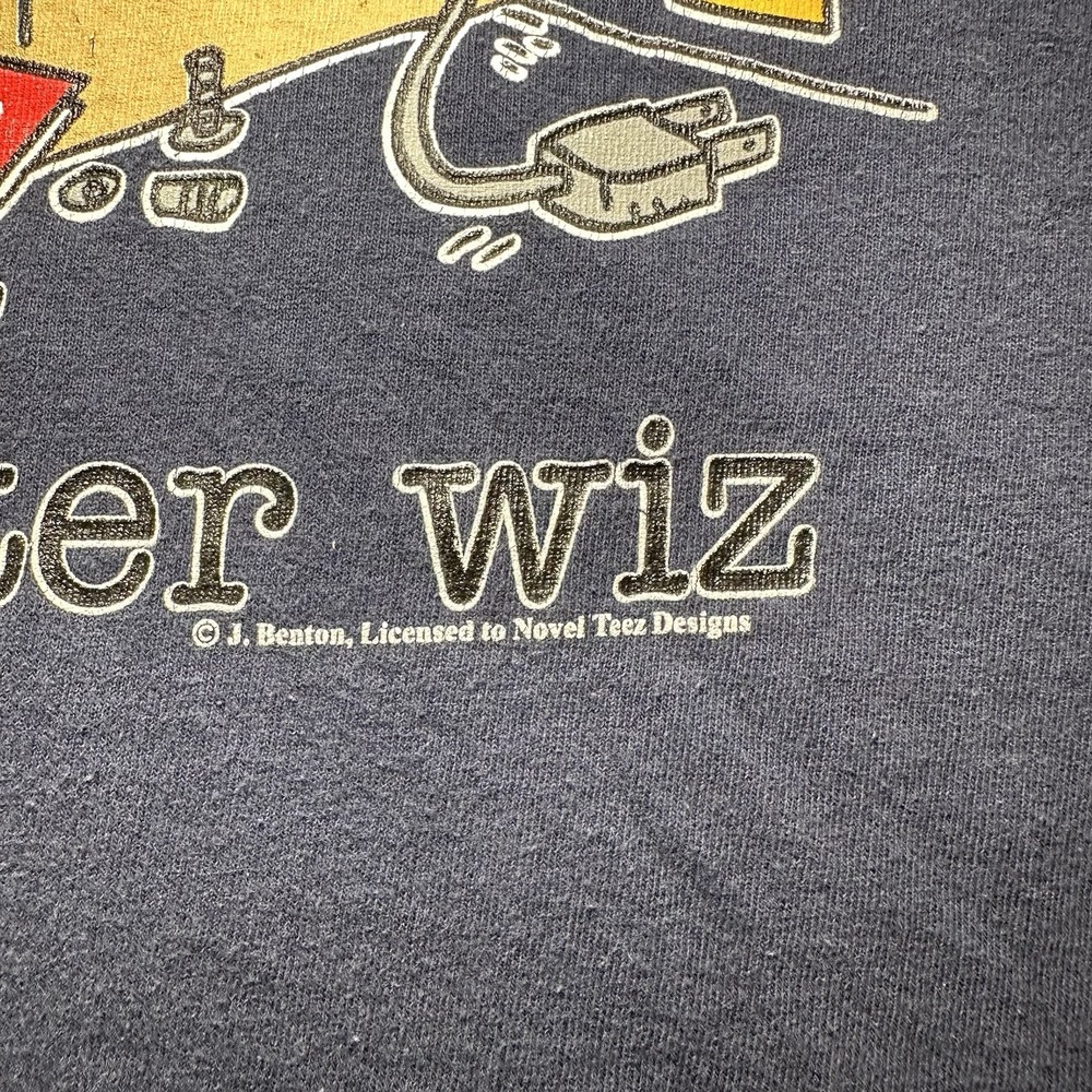 VTG Mr. Computer Wizard Shirt Size Large Technology Internet‎ Code Tech 1990s - Picture 6 of 9